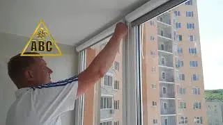 Монтаж рулонных штор Зебра Уни-2 на скотч без сверления окон | АВС