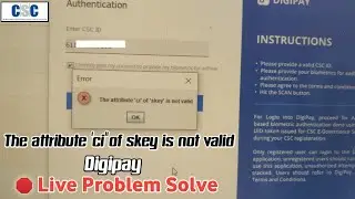 CSC Digipay Login Problem | The attribute 'ci