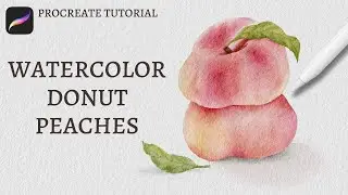 How to Digitally Paint Watercolor Donut Peaches in Procreate | Beginner Friendly Procreate Tutorial