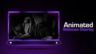 Minimal Purple Webcam Overlay || Animated Purple Webcam Overlay Template for Streamers