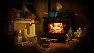 Cozy Winter Fire Wood Stove - Hamster's Tiny Tree House - White Noise 2hrs