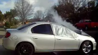 dodge neon burnout fail with clutch explosion