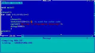 how to make a program of Blinking text in C language with different colors