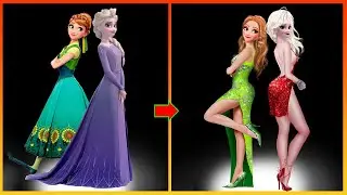Frozen Disney: Elsa Anna Glow Up Sexy Style - Frozen Movie Art