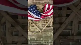 Thrifted vs Styled.  This thrifted American flag is perfect on my tobacco basket. #thriftedhome