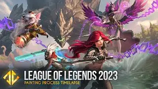 League of Legends - Katarina, Ekko, Tristana, Malphite, Morgana Marketing Art 2023