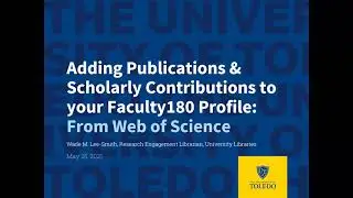 Adding Faculty180 Publications from Web of Science