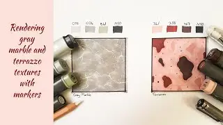 How to Render Gray Marble and Terrazzo Textures with Markers //Marker Rendering Tutorial //Part 2