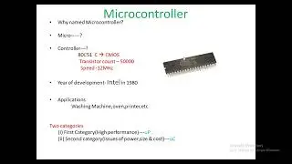 Lecture 1: Introduction to Microprocessor & Microcontroller