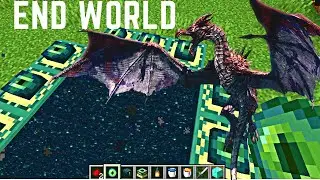 End portal and realistic dragon. Minecraft. Ender portal