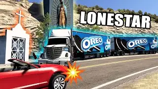 DOBLE Trailer de Galletas OREO Camión International Lonestar por la Sierra American Truck Simulator
