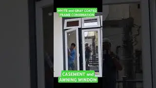 CASEMENT and AWNING WINDOW in WHITE and GRAY COATED FRAME COMBINATION