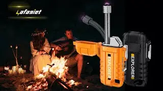 Lafagiet USB C rechargeable lighter with 360° flexible neck, waterproof and windproof.