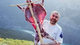 Ягненок на вертеле на Сулакском Каньоне, как приготовить барана на вертеле!!!