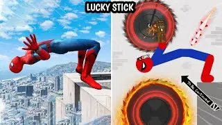 Spiderstickman vs Spiderman Funny Moments and Epic Moments / Stickman Dismounting