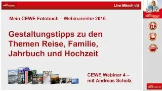 CEWE FOTOBUCH Webinar Teil 4 Gestaltungstipps zu verschiedenen Themen 2016