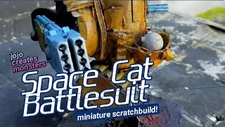 SPACE CAT BATTLESUIT! (JOJO CREATES MONSTERS MINIATURE SCRATCHBUILD)