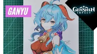 Genshin Impact: Ganyu Colored Pencil Drawing | Timelapse || JDB ART