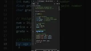 C Variable Declaration and Initialization #shorts #cprogramming #tutorial