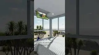 Dormitorio moderno con vistas panoramicas y TV abatible desde la cubierta. diseños Arquitectónicos