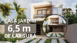 CASA PEQUENA E MODERNA | CASA ESTREITA COM 6,5m DE LARGURA |  3 SUITES | Casa Jardim Paulinia, SP