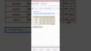 Tranpose function in Gsheet 