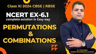 NCERT Ex-6.1 |  Permutation and combination | Class XI CBSE 2024