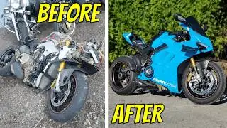 DUCATI PANIGALE V4S WRECKED Bike Rebuild (Complete Rebuild Timelapse) Start to Finish