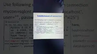 Python SQL connectivity 