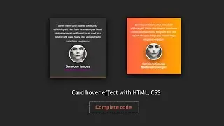 Card hover effect with HTML, CSS || Complete code