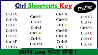 Ctrl के साथ  A से Z  तक  सभी  Shortcut Keys | ctrl A to Z shortcut keys | MS word shortcut in Hindi