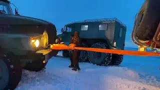 Вытаскиваем съехавший Камаз