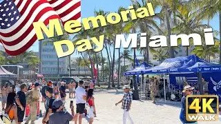 【4K】WALK Memorial Day Weekend - MIAMI BEACH Florida 4K video