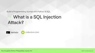 What is a SQL Injection Attack? - The Complete Python/PostgreSQL Course 2.0.