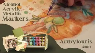 Creating Cozy Art with Arrtx Markers | Alcohol, Acrylic, and Metallic Markers | Traditional Art Vlog