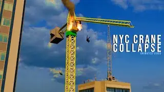 3D Animated - How New York NYC Crane Partially Collapses in Midtown Manhattan #newyork #crane