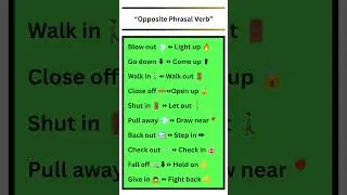 Top 10 opposite Phrasal Verb 👑🥂 #phrasalverb #Facts  #learnsomethingnew #Fun #Ted_ED