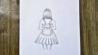 How to draw a Girl from backside || Easy Girl drawing tutorial || Step by step for beginners