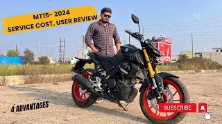 New Yamaha mt15 2024 service cost and mileage. Pros