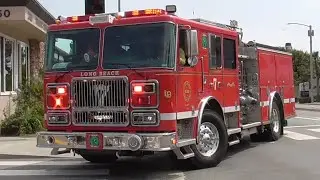 Long Beach Fire Dept Engine 7 & Rescue 1 Responding