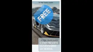 Lamborghini Centenario Free 3d Model | 3ds max file with standard materials setup #shorts