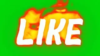 Text Animation of the Word Like Burning on Fire on Green Screen