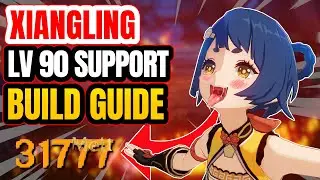 XIANGLING LV 90 UPDATED SUPPORT BUILD C6 HIGH DAMAGE 🔥 GENSHIN IMPACT