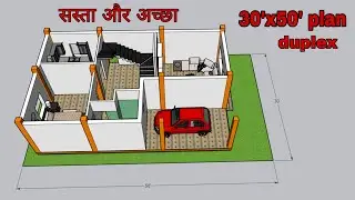 50x30 duplex house plan /luxury duplex/ 30x50 house plan with car parking