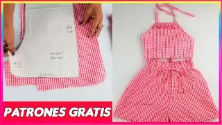 DIY How to make a shorts and blouse set for girls step by step.