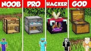 INSIDE BLOCK HOUSE BUILD CHALLENGE - Minecraft Battle: NOOB vs PRO vs HACKER vs GOD / Animation