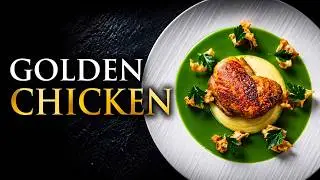 Crispy Confit Chicken with Lettuce Velouté | Fine Dining Recipe
