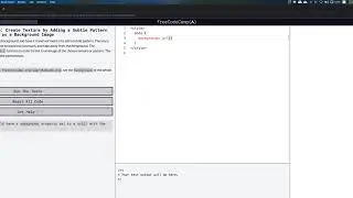 freeCodeCamp: Create Texture by Adding a Subtle Pattern as a Background Image