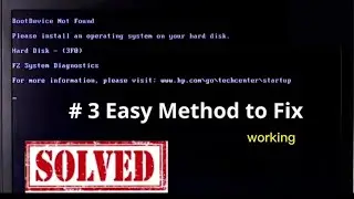 How TO FIX NO BOOTABLE DiSK FOUND IN LAPTOP-ERROR CODE 3F0