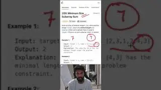 209 Minimum Size Subarray Sum #leetcode #dsa #coding #interviewquestions